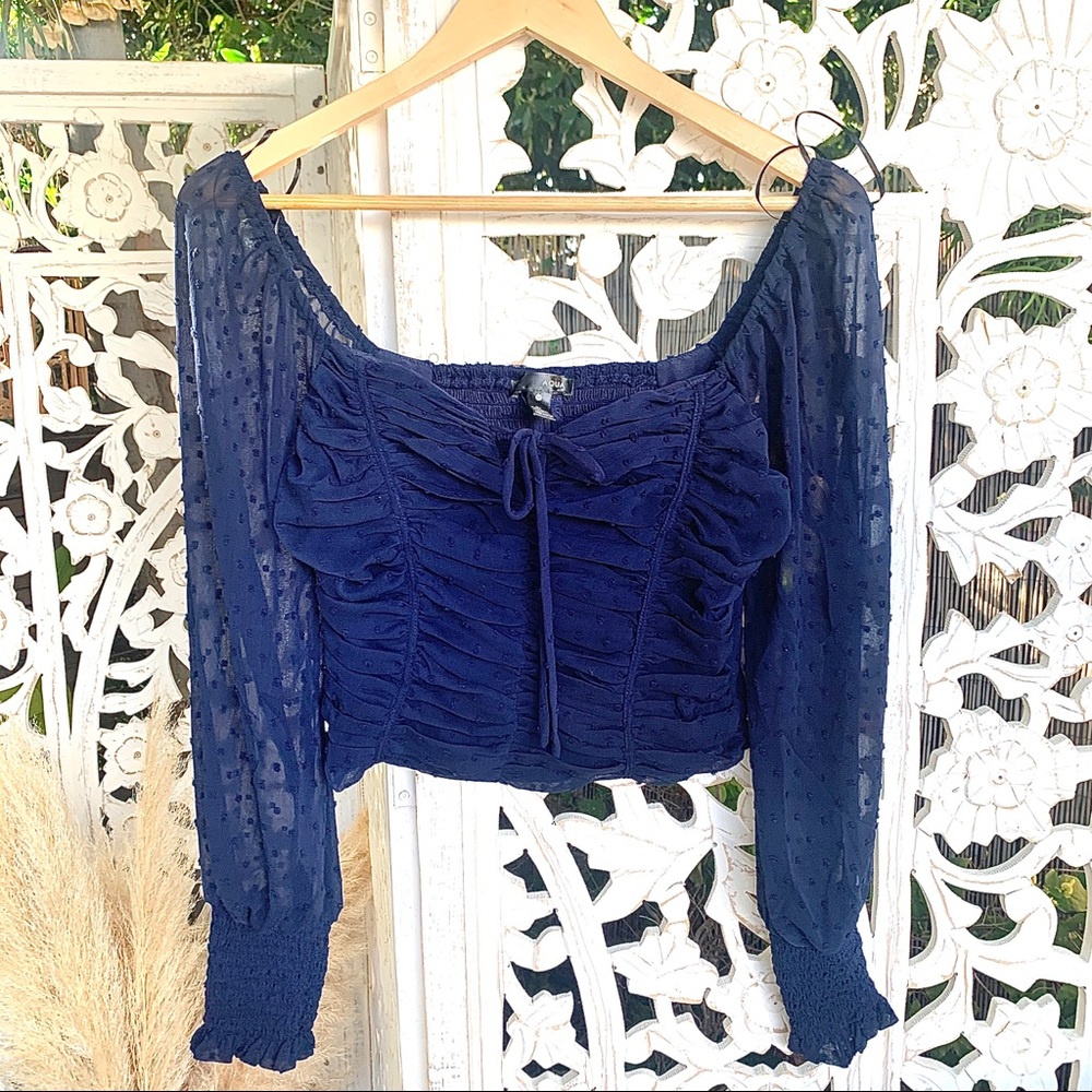 Bloomingdale’s Smocked Chiffon Peasant Top